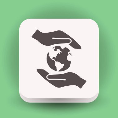 Dünya eller basit simgesi