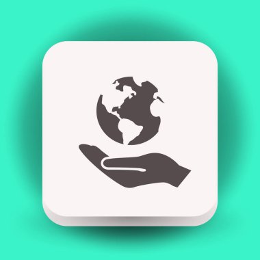 Dünya el basit simgesi