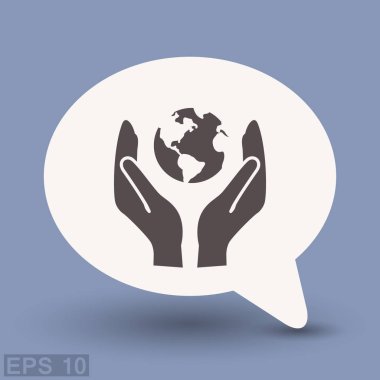 Dünya eller basit simgesi