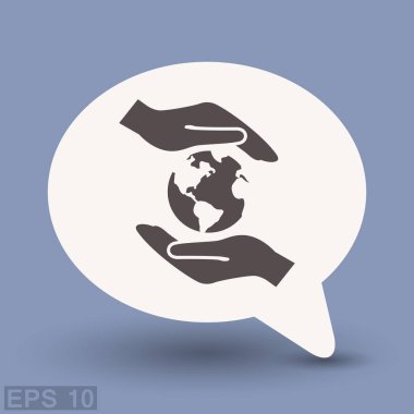 İletişim web simgesi, kabarcık küre ile