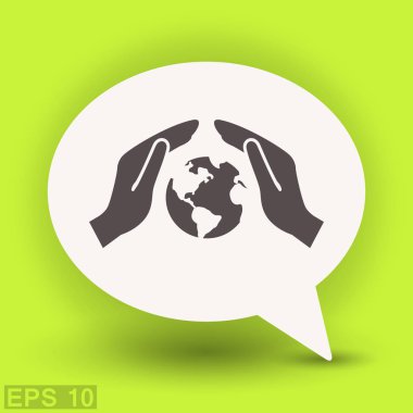 İletişim web simgesi, kabarcık küre ile