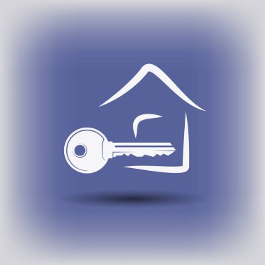 basit anahtar ve ev simgesini