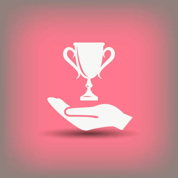 Hand with winner cup — Stock Vector