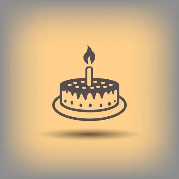 Cake icon with candle — Stock Vector
