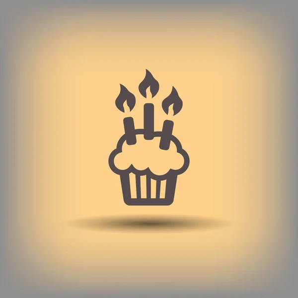 Икона торта со свечами — стоковый вектор