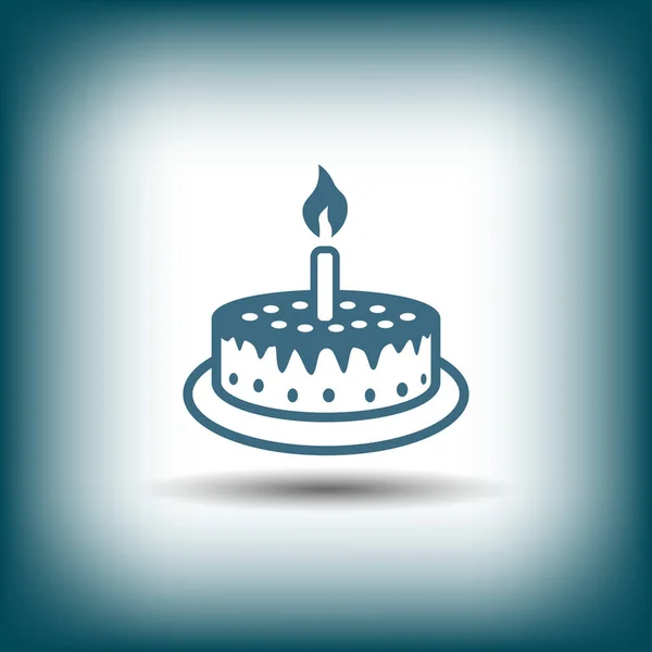 Cake icon with candle — Stock Vector