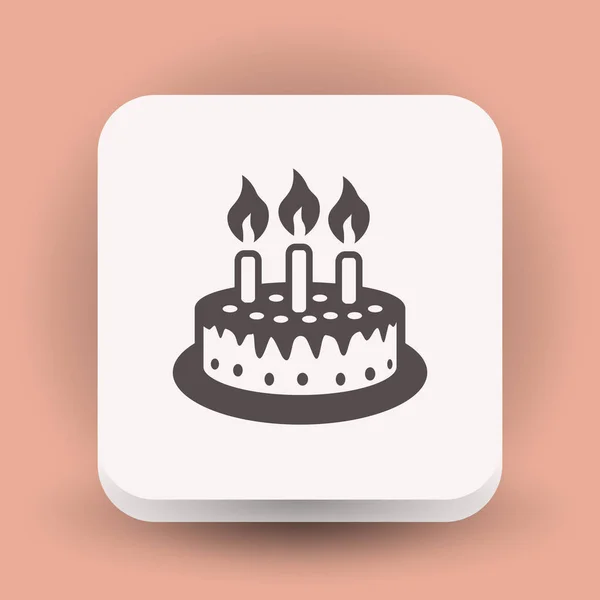 Icono de pastel con velas — Vector de stock