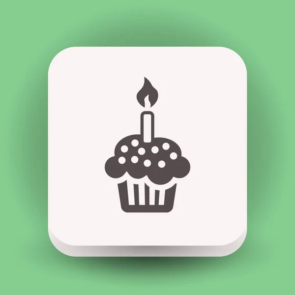 Εικονίδιο κέικ με κερί — Διανυσματικό Αρχείο