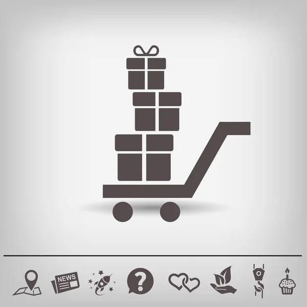 Shopping cart with presents — Stock Vector