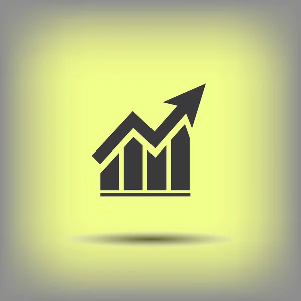 Pictograma de gráfico com seta — Vetor de Stock