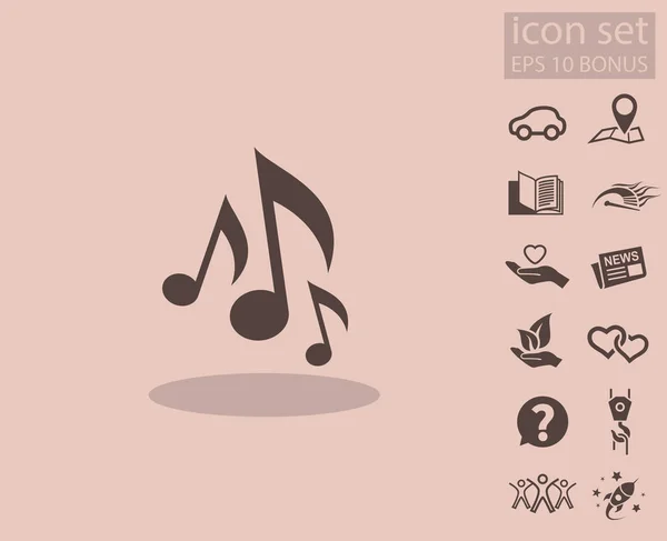 Muziek notities pictogram — Stockvector