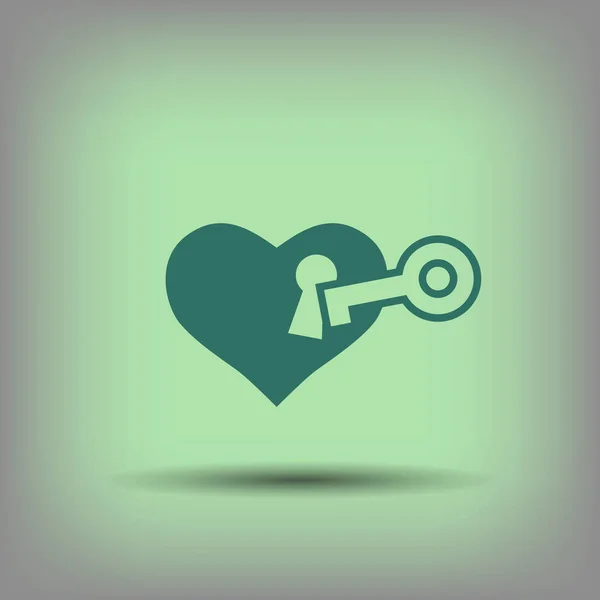 Серце з значком ключа — стоковий вектор