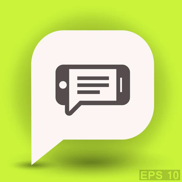Ikona zprávy nebo chat na smartphone — Stockový vektor