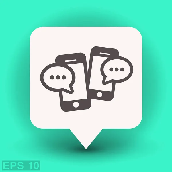 Pictograph van bericht of chat op smartphone — Stockvector