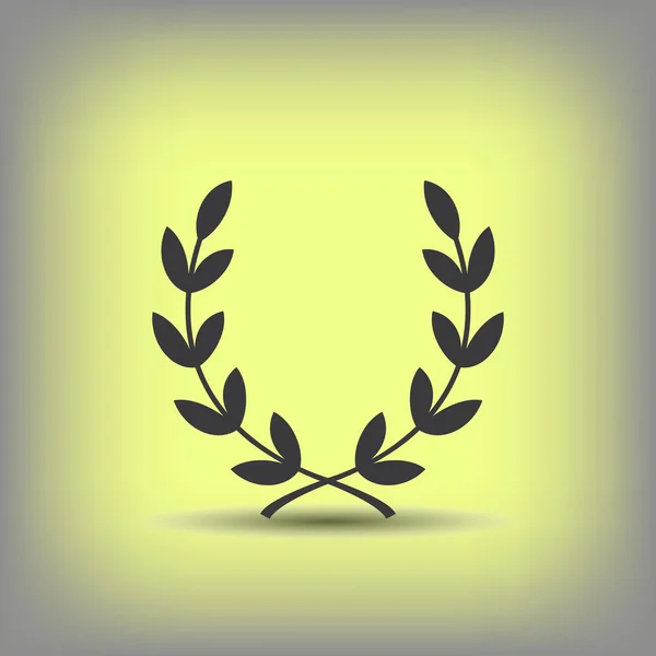 Icona di design piatto corona di alloro — Vettoriale Stock