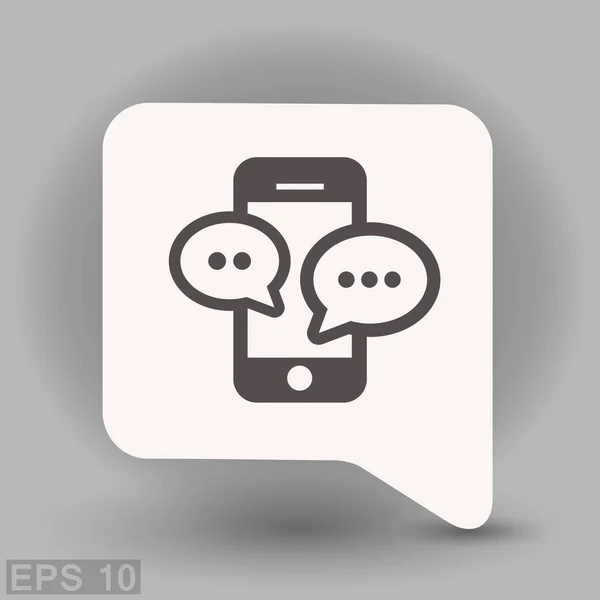 Pictograph van bericht of chat op smartphone — Stockvector