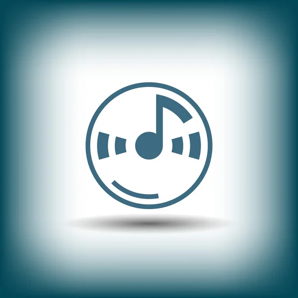Opmerking van de muziek op cd-pictogram — Stockvector