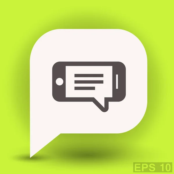 Ikona zprávy nebo chat na smartphone — Stockový vektor