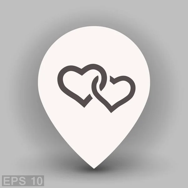 รูปภาพของสองหัวใจ — ภาพเวกเตอร์สต็อก