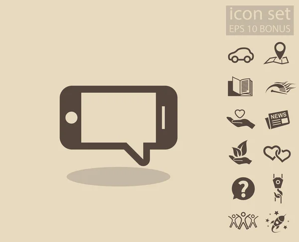 Pictogramme de message ou chat sur smartphone — Image vectorielle