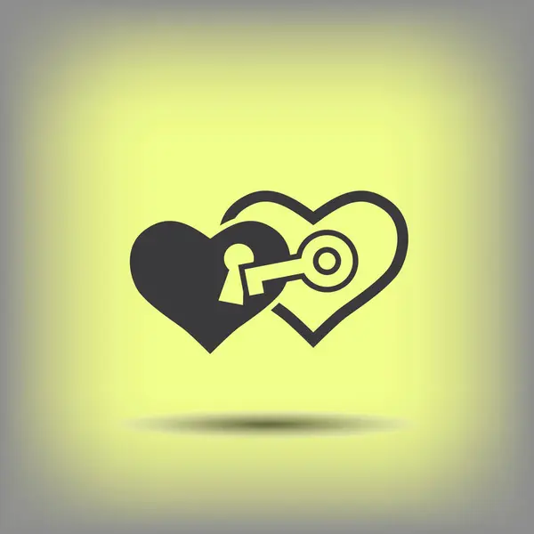 Corazón con icono clave — Archivo Imágenes Vectoriales