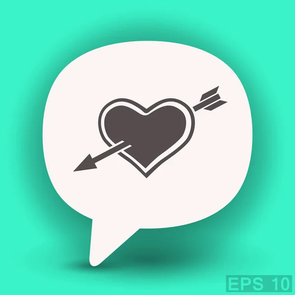 Pictograma de coração com ícone de seta —  Vetores de Stock