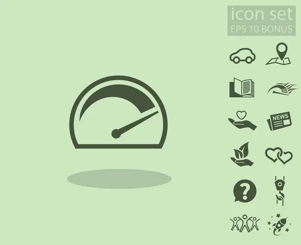 Pictografía del icono del velocímetro — Vector de stock