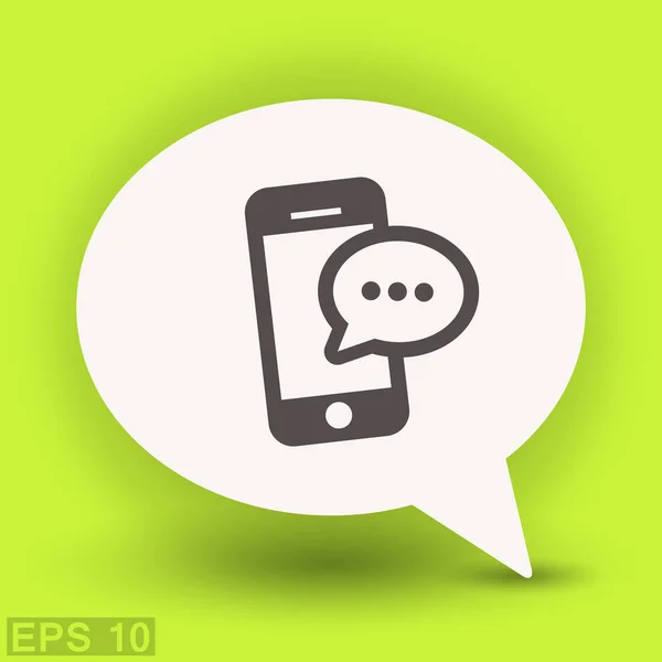 Pittogramma di messaggio o chat su smartphone — Vettoriale Stock