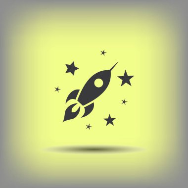 Roket simgesi. Gösterim amacıyla tasarım