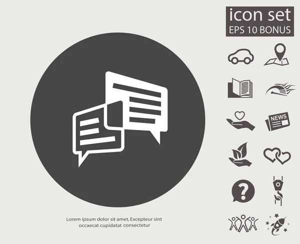 Pictogramme de message ou de chat signe et autres icônes — Image vectorielle