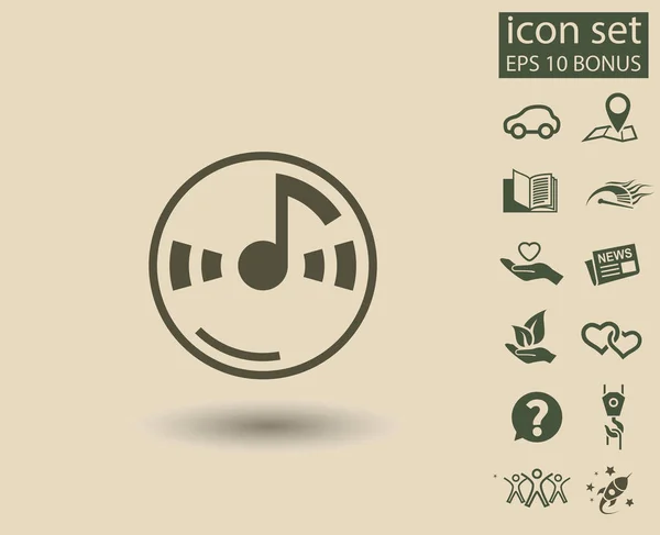 Музыкальная заметка на значке CD — стоковый вектор
