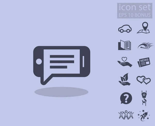 Pictogramme de message ou chat sur smartphone . — Image vectorielle