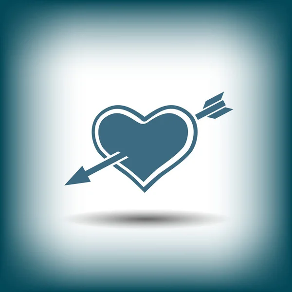 Pictograph szív nyíl ikonra — Stock Vector