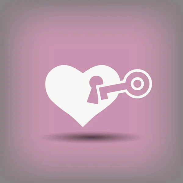 Kalp ile anahtar simgesi — Stok Vektör
