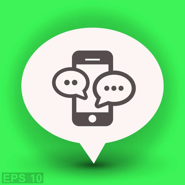 Pittogramma di messaggio o chat su smartphone . — Vettoriale Stock