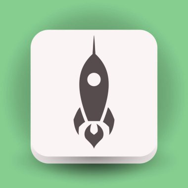 Roket simgesi. Gösterim amacıyla tasarım