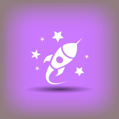 Roket simgesi. Gösterim amacıyla tasarım