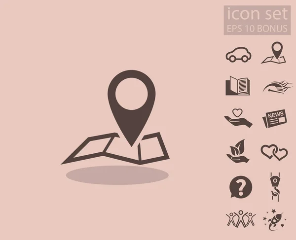 Pin en el icono de mapa — Archivo Imágenes Vectoriales