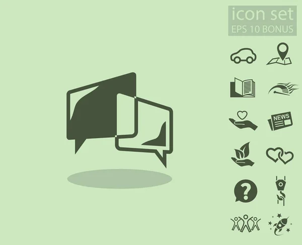 Pictogramme de message ou chat et autres icônes — Image vectorielle