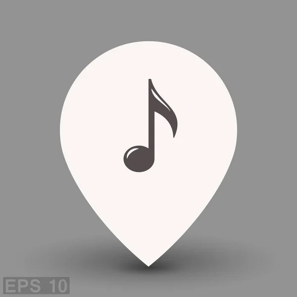 Icono de nota musical — Vector de stock