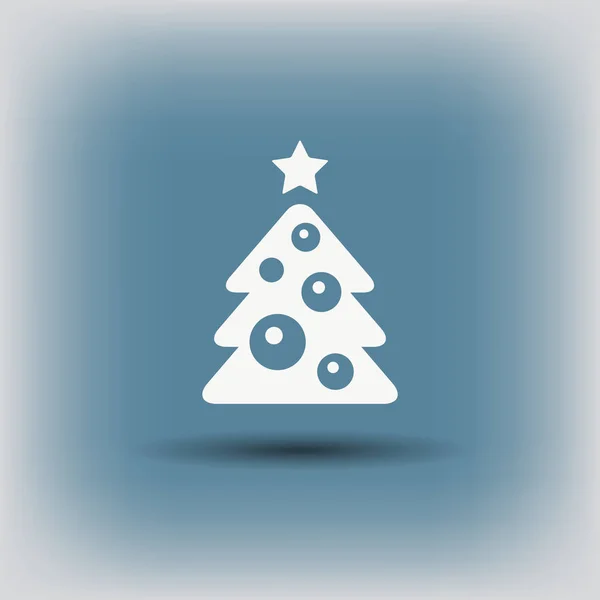 Pictograph van ingerichte moderne kerstboom — Stockvector