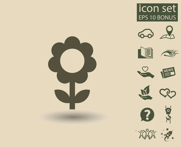 Pictograph van bloem pictogram — Stockvector