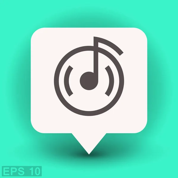 Note de musique sur l'icône cd — Image vectorielle