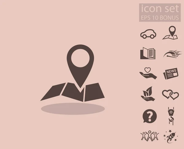 Broche sur l'icône de la carte — Image vectorielle