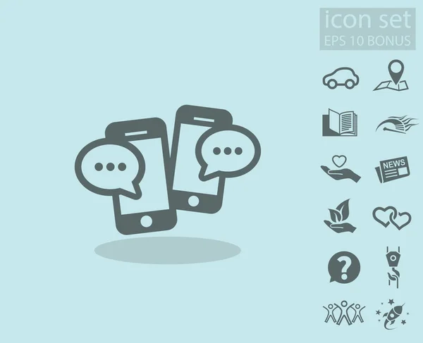 Pictograph of message or chat on smartphone. — Stock Vector