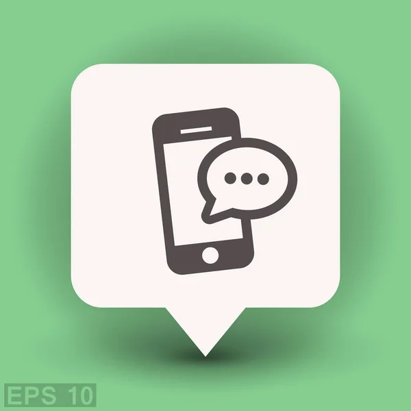 Pictograph van bericht of chat op smartphone. — Stockvector