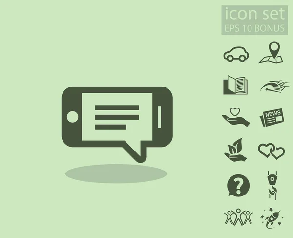 Pictogramme de message ou chat sur smartphone . — Image vectorielle