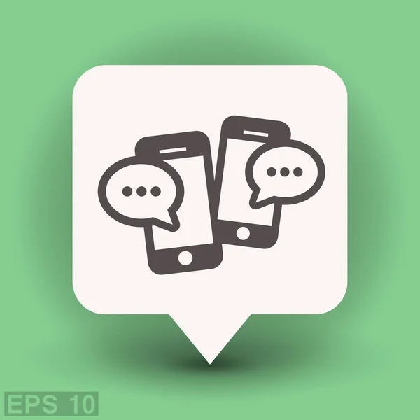 Pictografía de mensaje o chat en smartphone . — Vector de stock