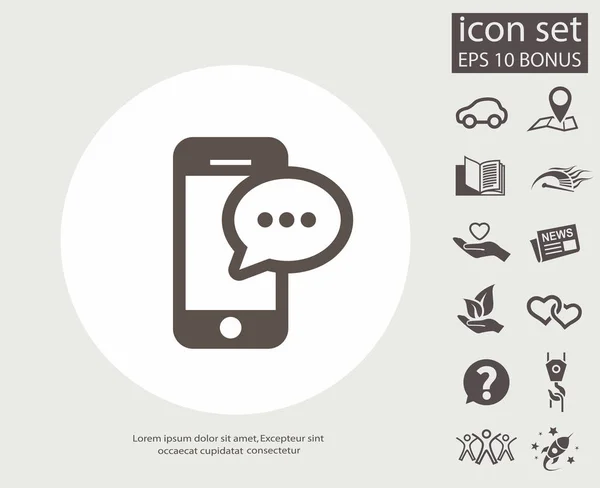 Pictograph meddelande eller chatt på smartphone. — Stock vektor