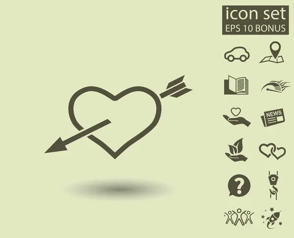 Ikona srdce se ikona šipky — Stockový vektor